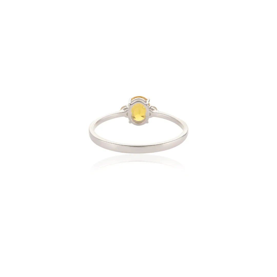 18K White Gold Yellow Sapphire Ring