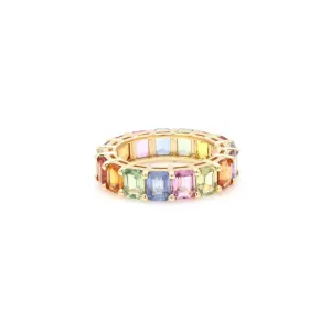 18K Yellow Gold Multi-Sapphire Ring