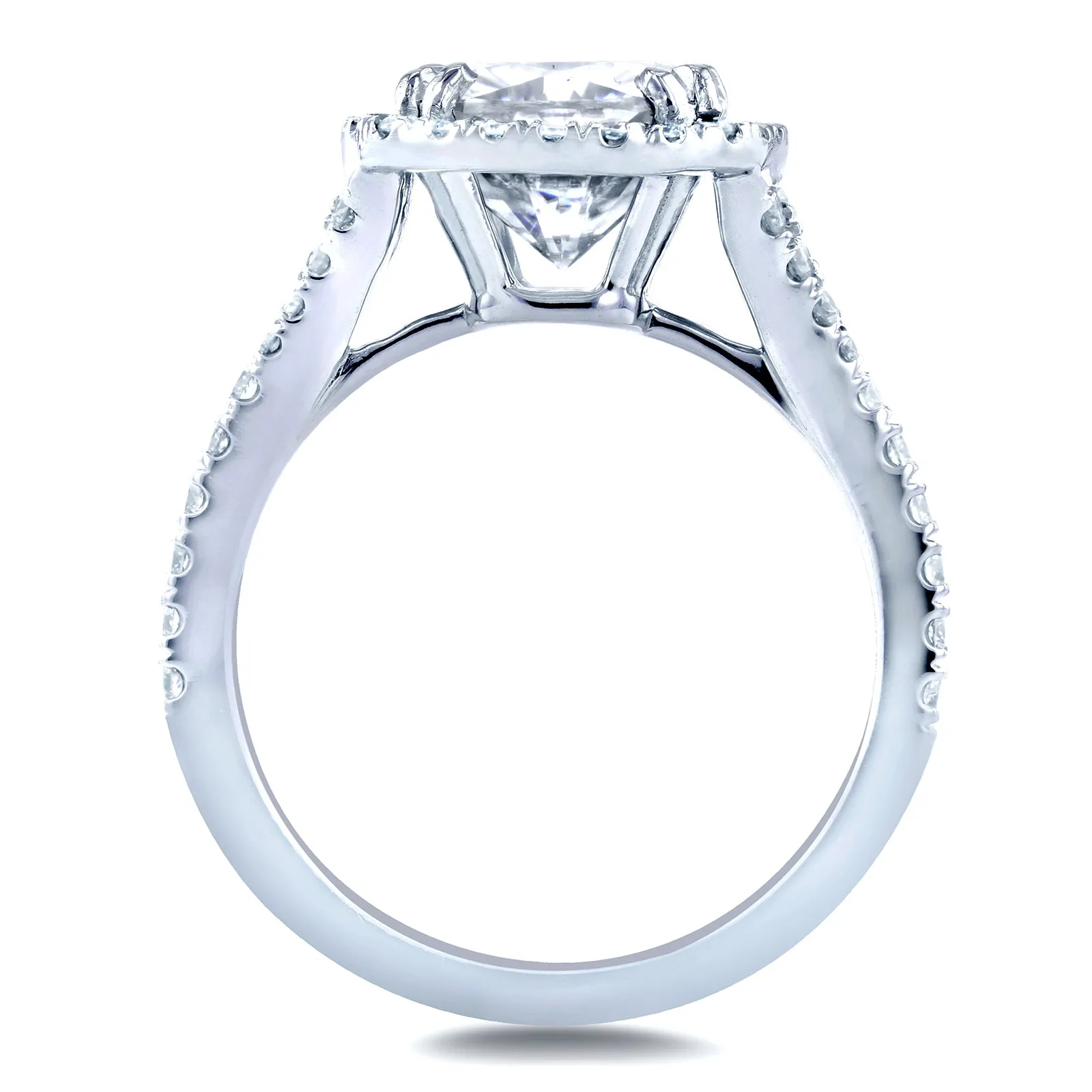 4-1/3ct.tw Halo Stacked Bridal Set - 3.10 Carat Center