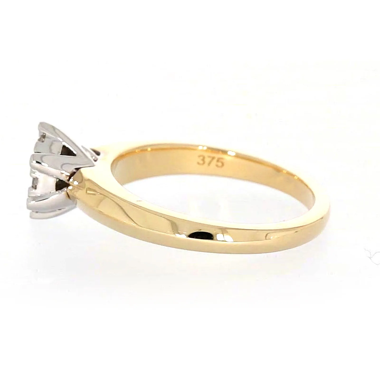 9ct Two Tone Gold Round Brilliant Cut with 0.50 Carat tw of Diamonds Ring