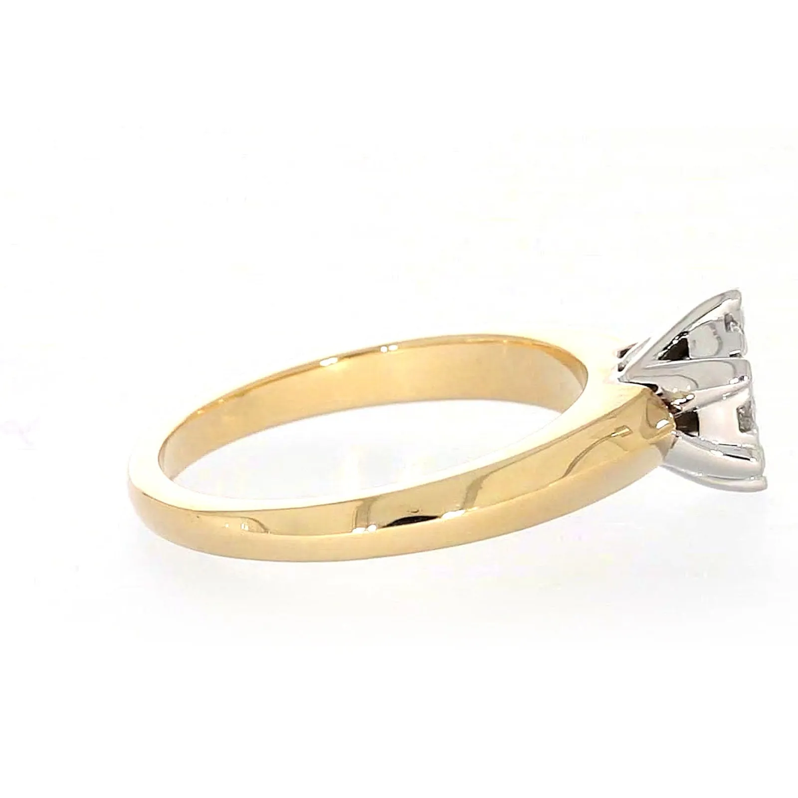 9ct Two Tone Gold Round Brilliant Cut with 0.50 Carat tw of Diamonds Ring