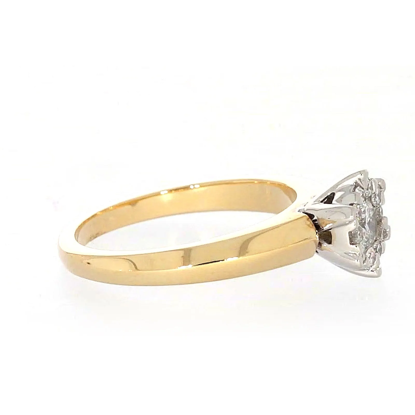 9ct Two Tone Gold Round Brilliant Cut with 0.50 Carat tw of Diamonds Ring