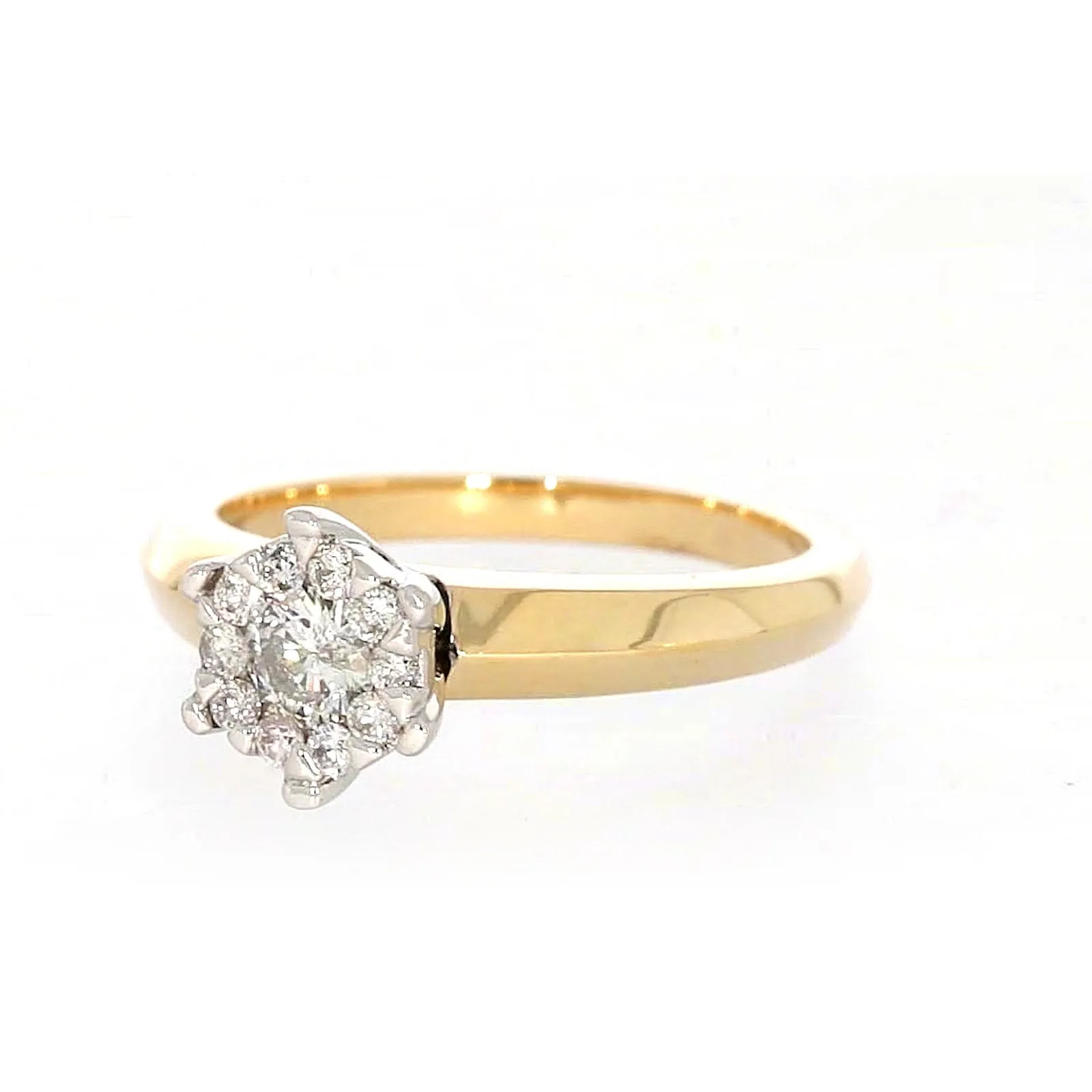 9ct Two Tone Gold Round Brilliant Cut with 0.50 Carat tw of Diamonds Ring