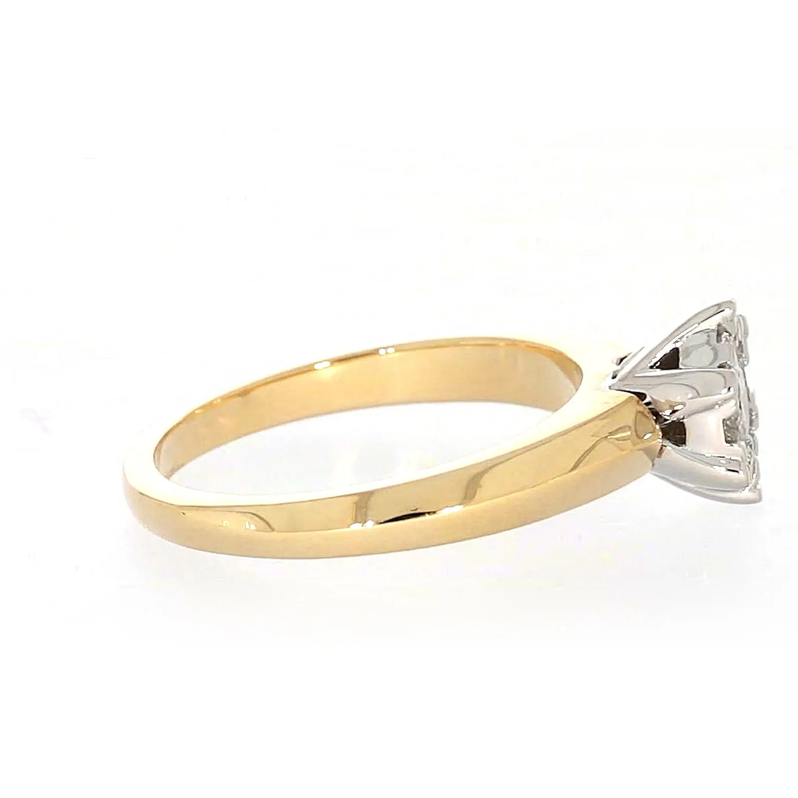 9ct Two Tone Gold Round Brilliant Cut with 0.50 Carat tw of Diamonds Ring