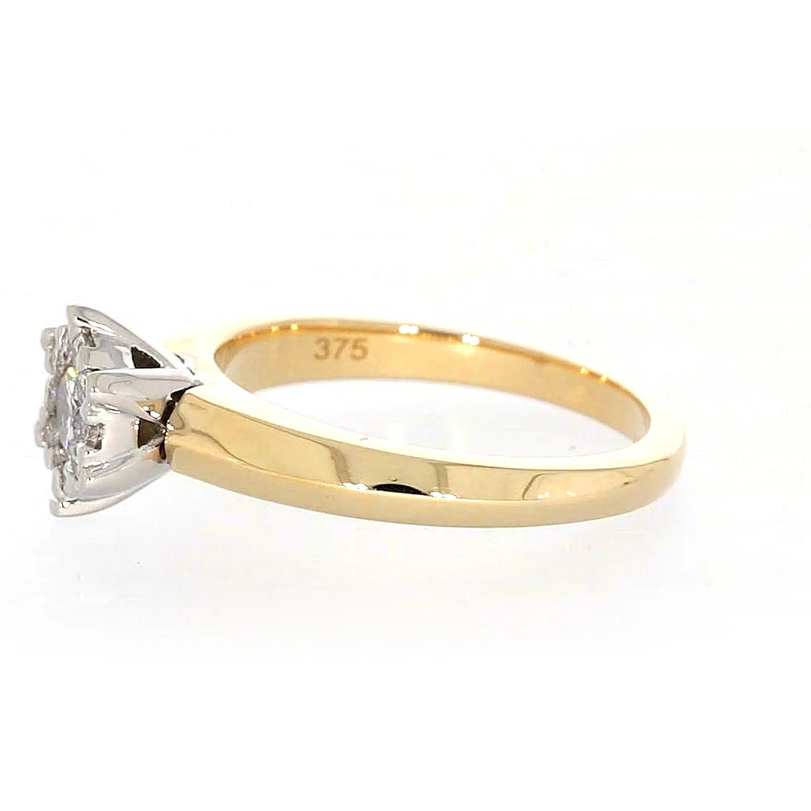 9ct Two Tone Gold Round Brilliant Cut with 0.50 Carat tw of Diamonds Ring