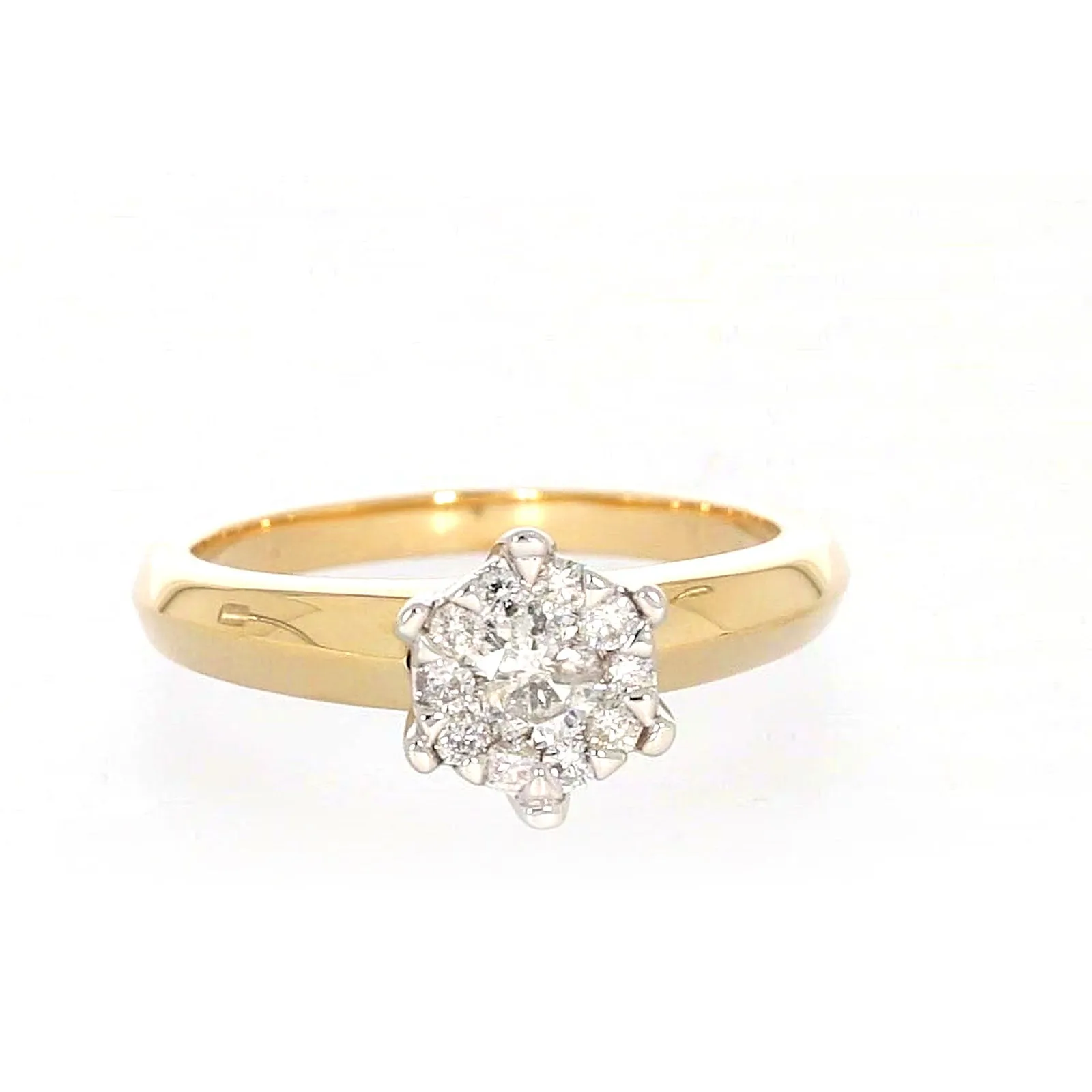 9ct Two Tone Gold Round Brilliant Cut with 0.50 Carat tw of Diamonds Ring