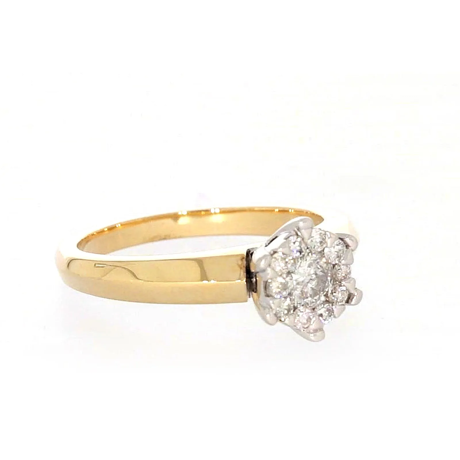 9ct Two Tone Gold Round Brilliant Cut with 0.50 Carat tw of Diamonds Ring