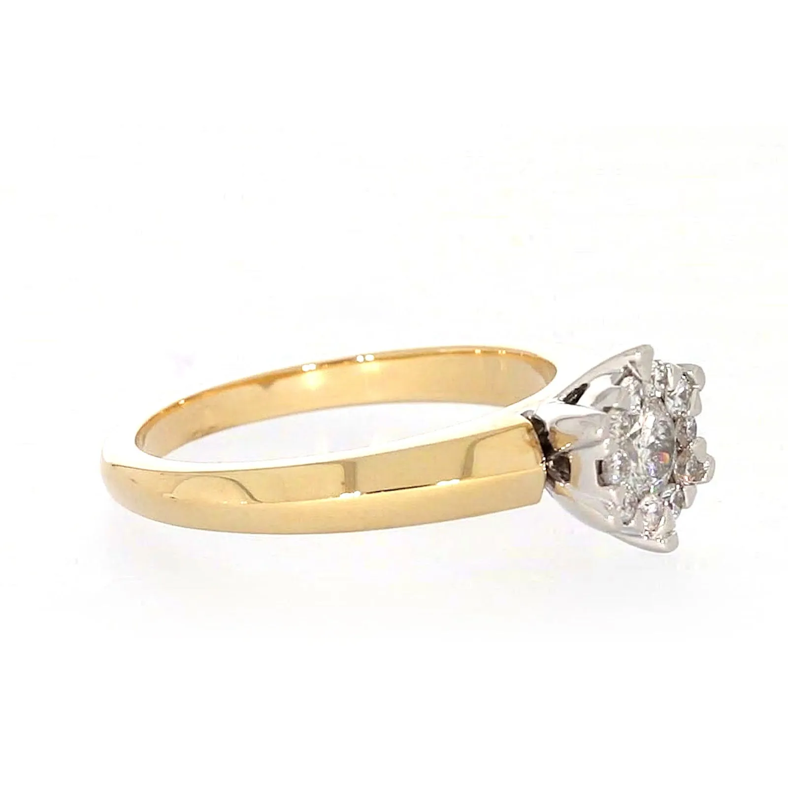 9ct Two Tone Gold Round Brilliant Cut with 0.50 Carat tw of Diamonds Ring