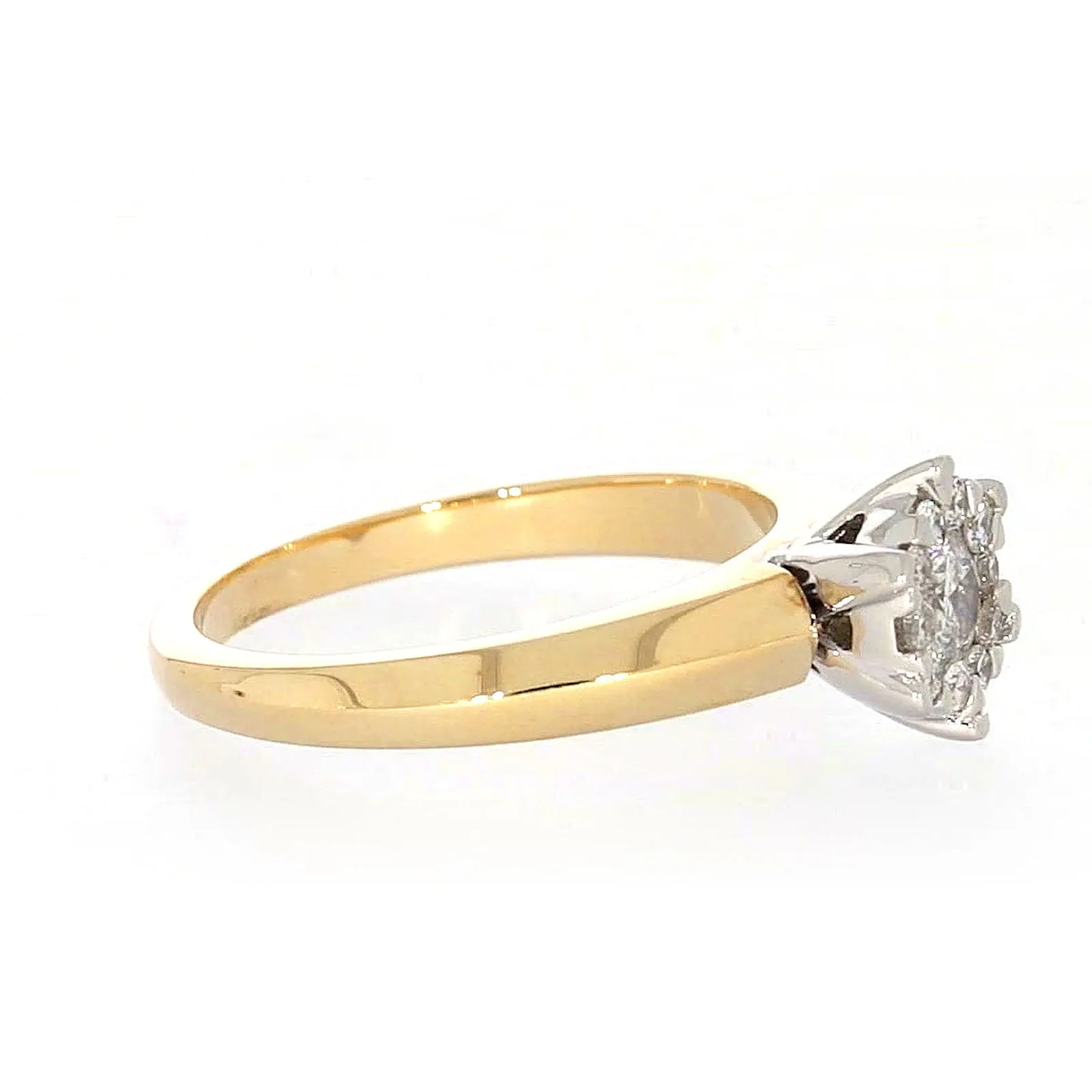 9ct Two Tone Gold Round Brilliant Cut with 0.50 Carat tw of Diamonds Ring