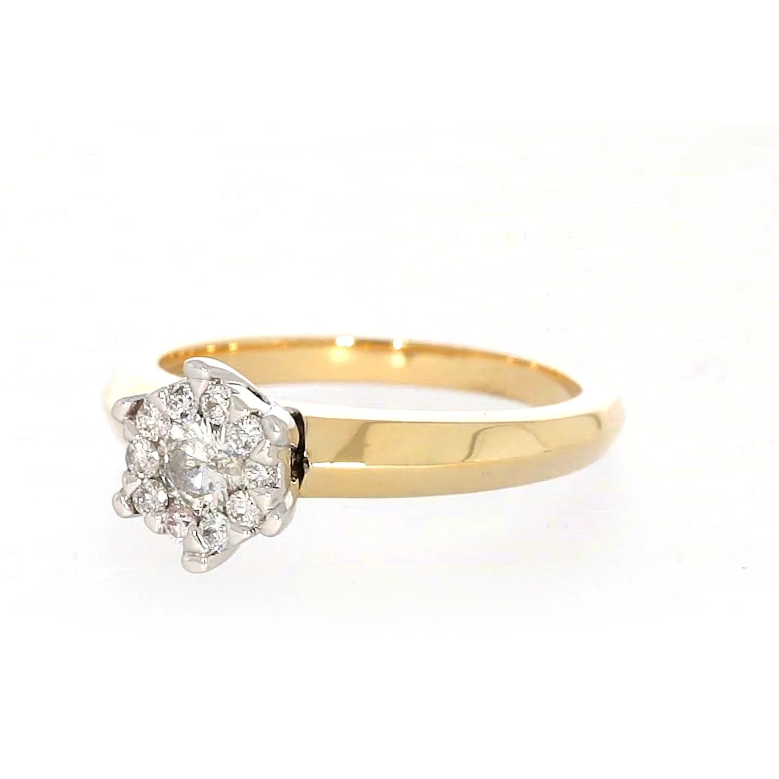 9ct Two Tone Gold Round Brilliant Cut with 0.50 Carat tw of Diamonds Ring