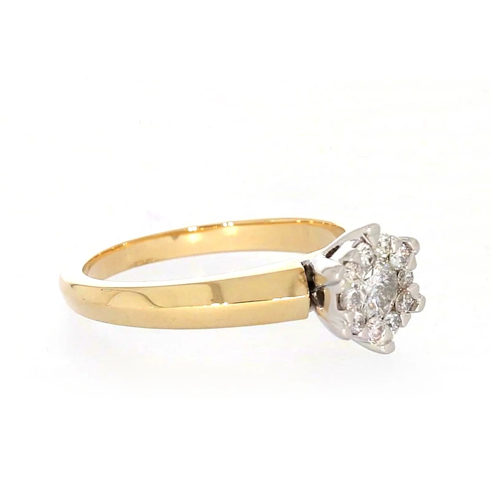 9ct Two Tone Gold Round Brilliant Cut with 0.50 Carat tw of Diamonds Ring