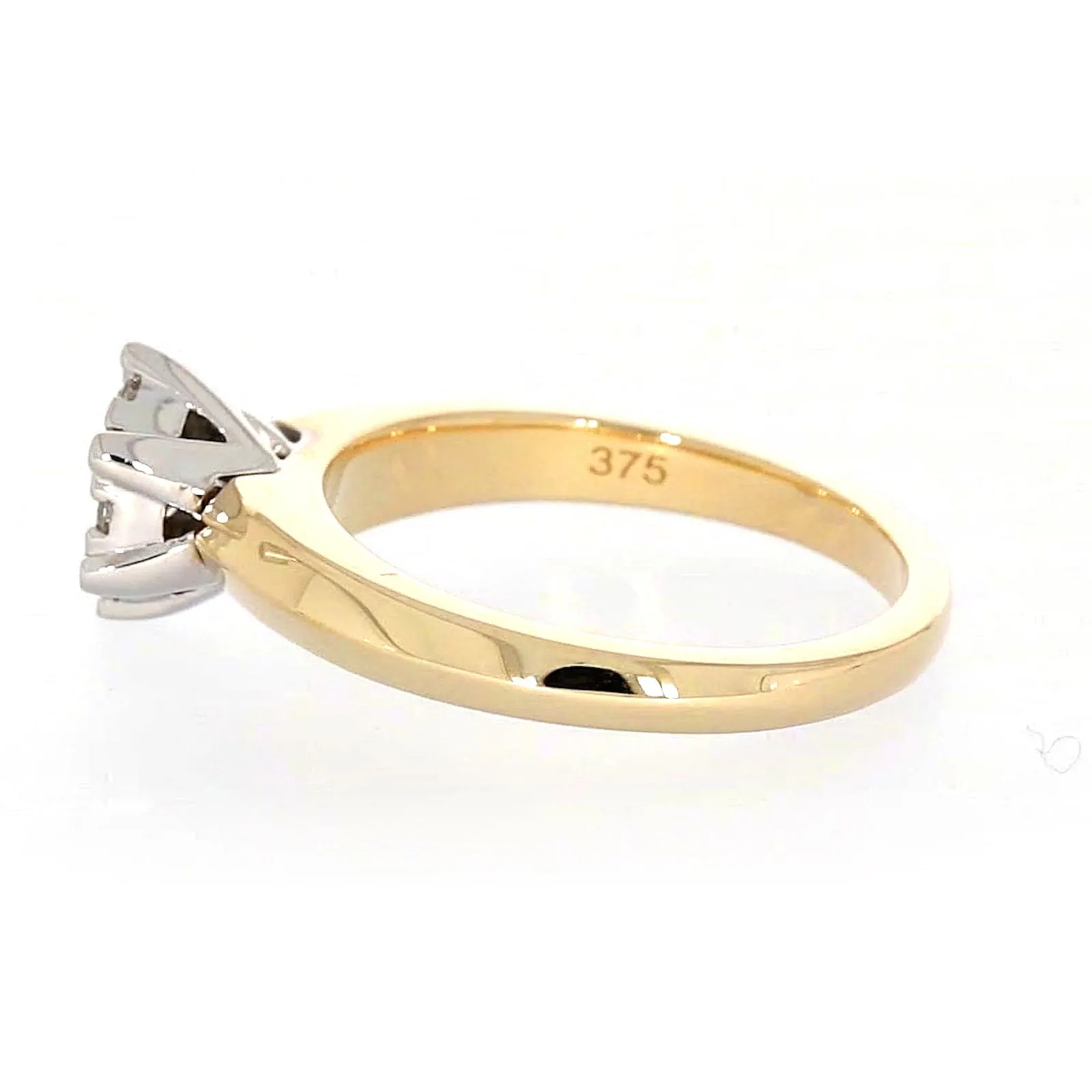 9ct Two Tone Gold Round Brilliant Cut with 0.50 Carat tw of Diamonds Ring