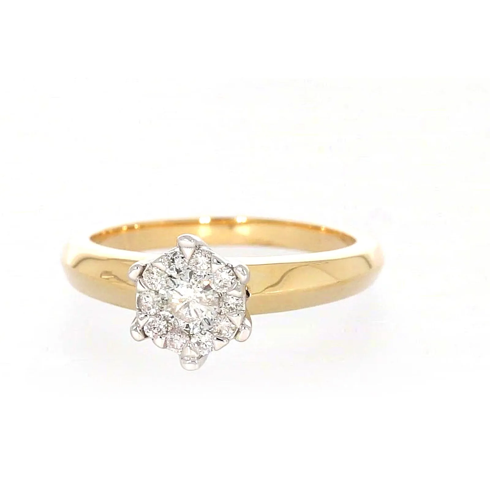 9ct Two Tone Gold Round Brilliant Cut with 0.50 Carat tw of Diamonds Ring