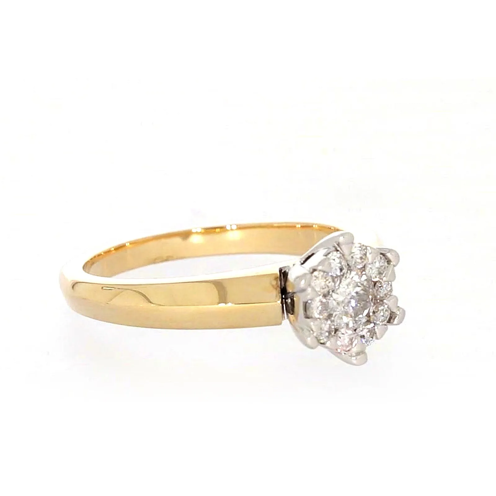 9ct Two Tone Gold Round Brilliant Cut with 0.50 Carat tw of Diamonds Ring