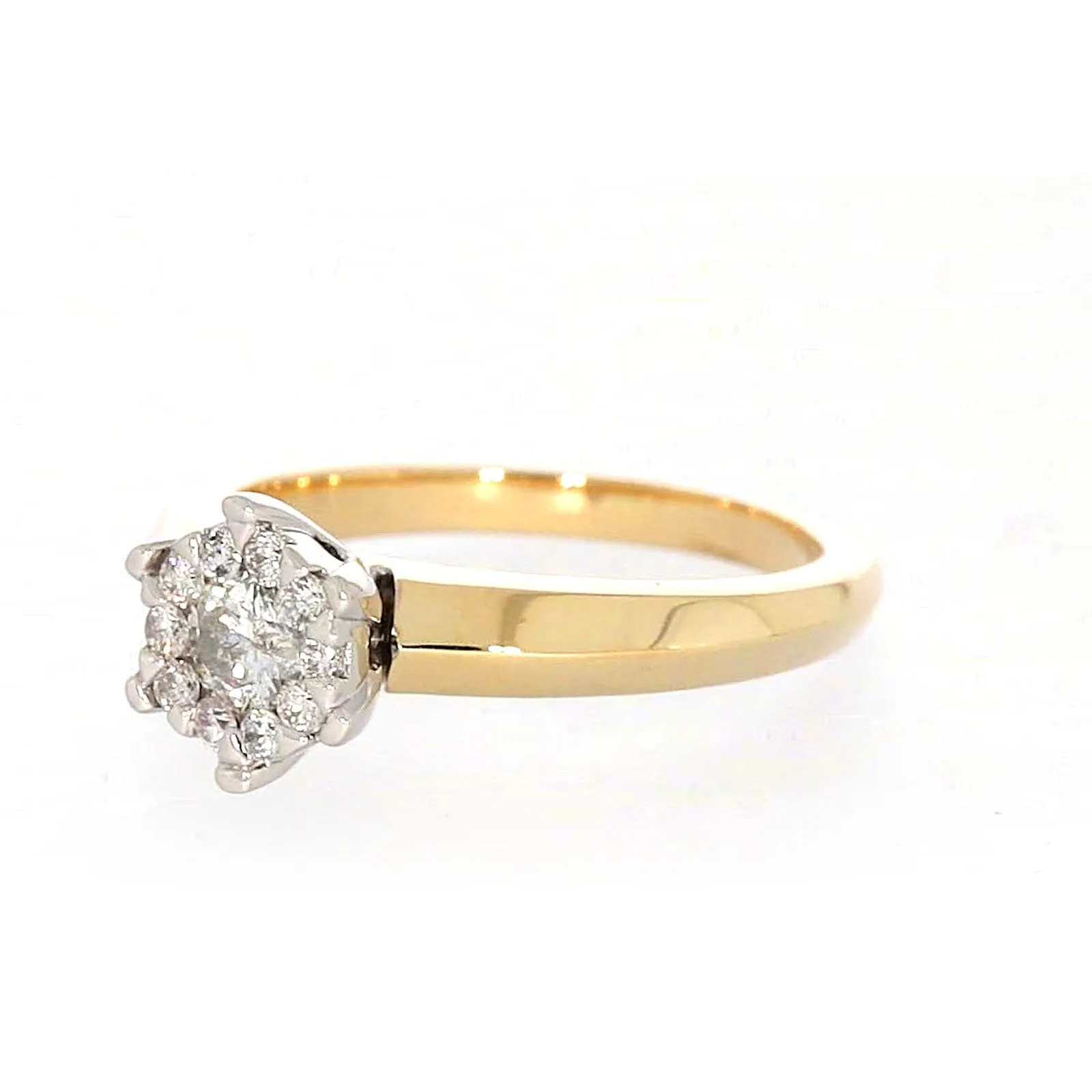 9ct Two Tone Gold Round Brilliant Cut with 0.50 Carat tw of Diamonds Ring