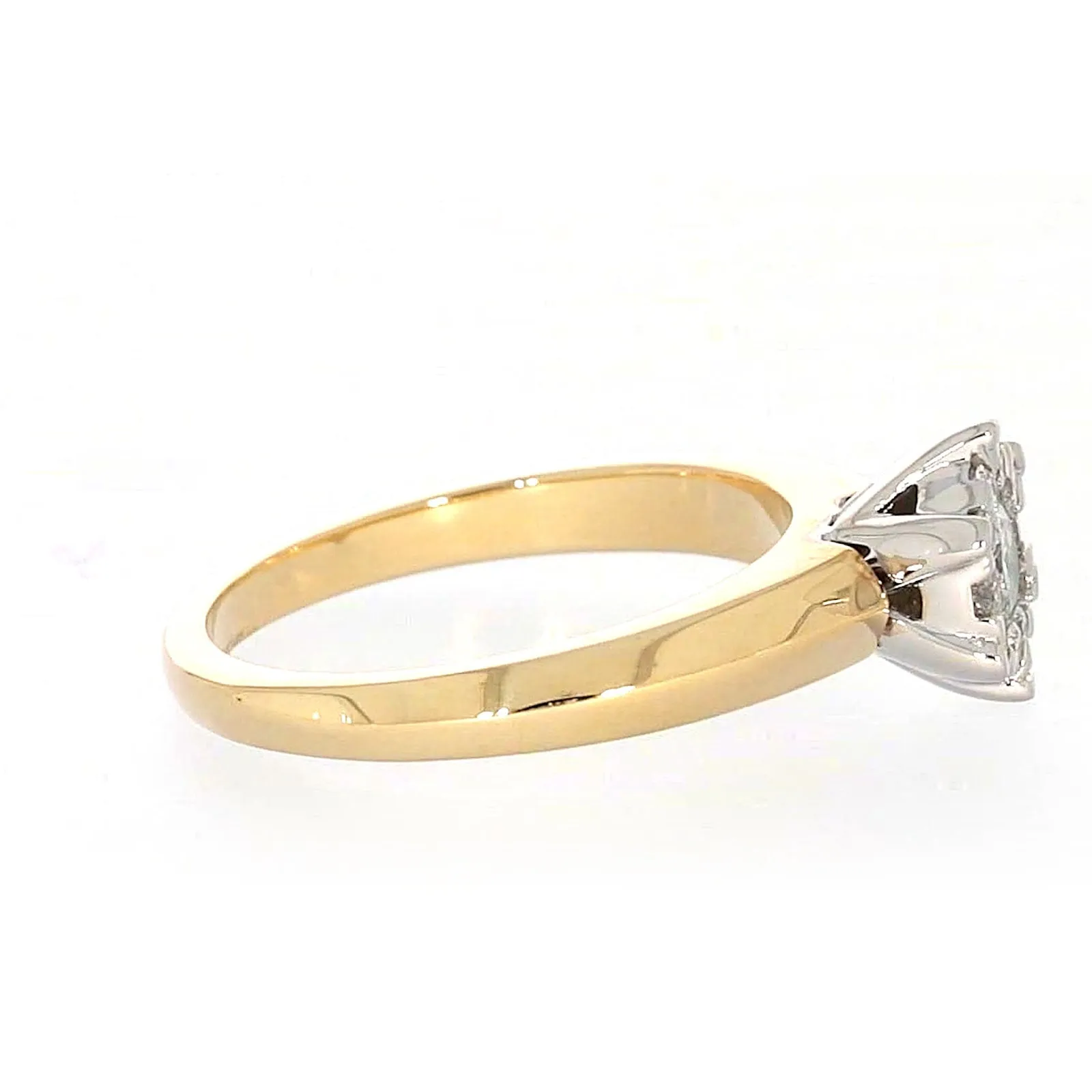 9ct Two Tone Gold Round Brilliant Cut with 0.50 Carat tw of Diamonds Ring