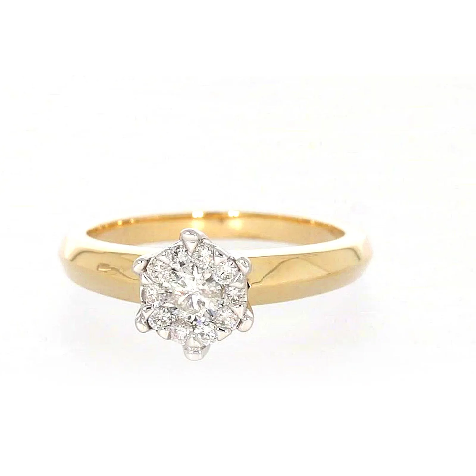 9ct Two Tone Gold Round Brilliant Cut with 0.50 Carat tw of Diamonds Ring