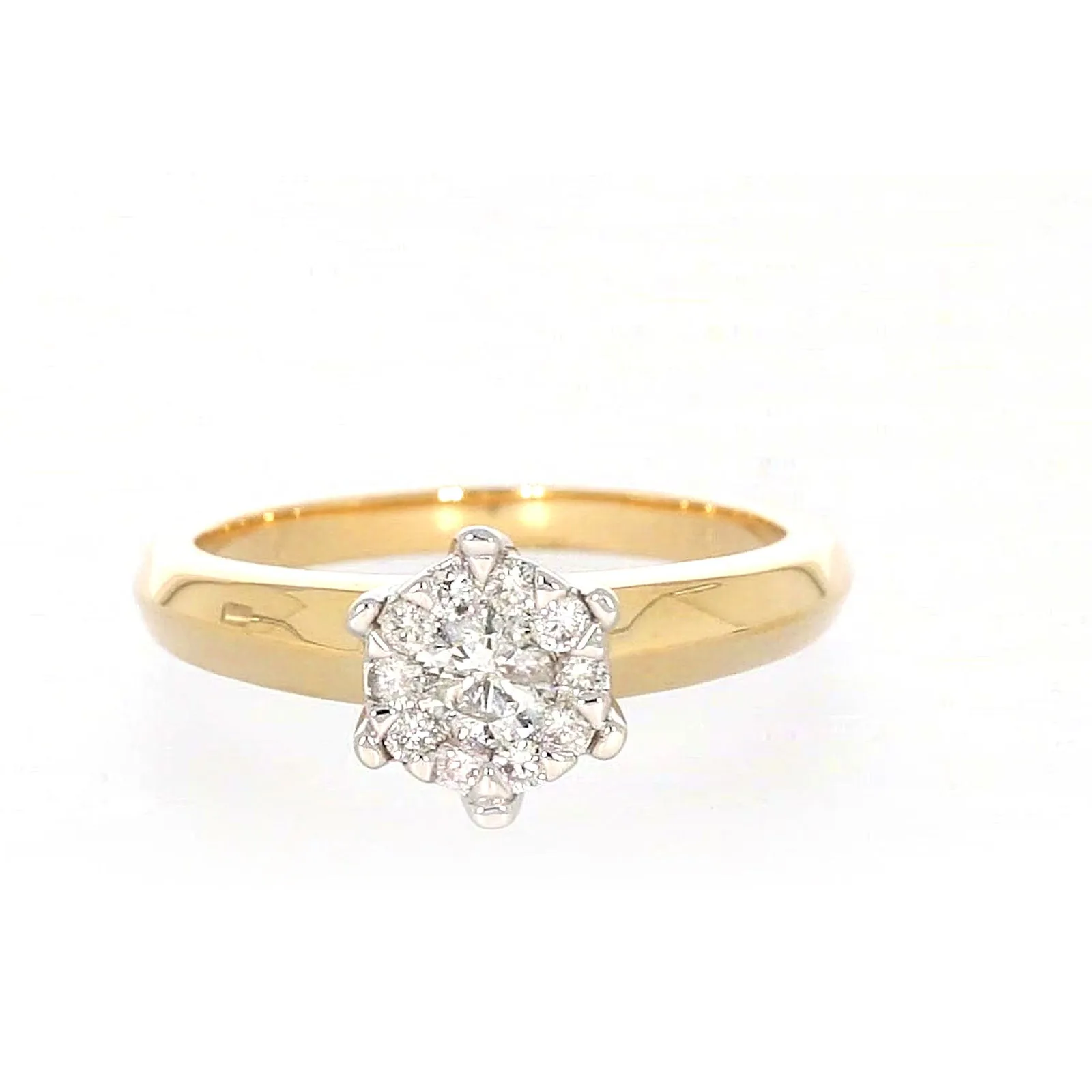 9ct Two Tone Gold Round Brilliant Cut with 0.50 Carat tw of Diamonds Ring