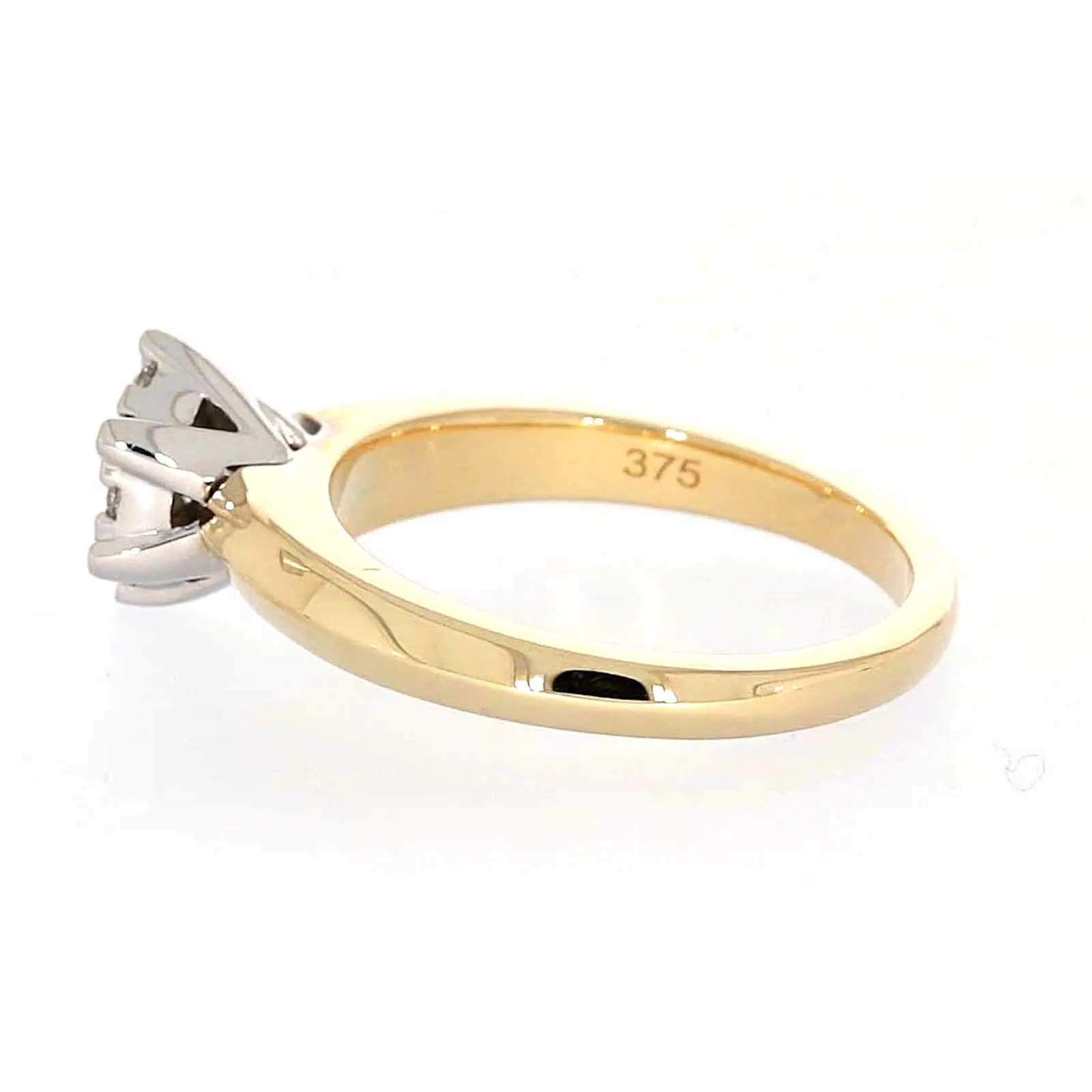 9ct Two Tone Gold Round Brilliant Cut with 0.50 Carat tw of Diamonds Ring