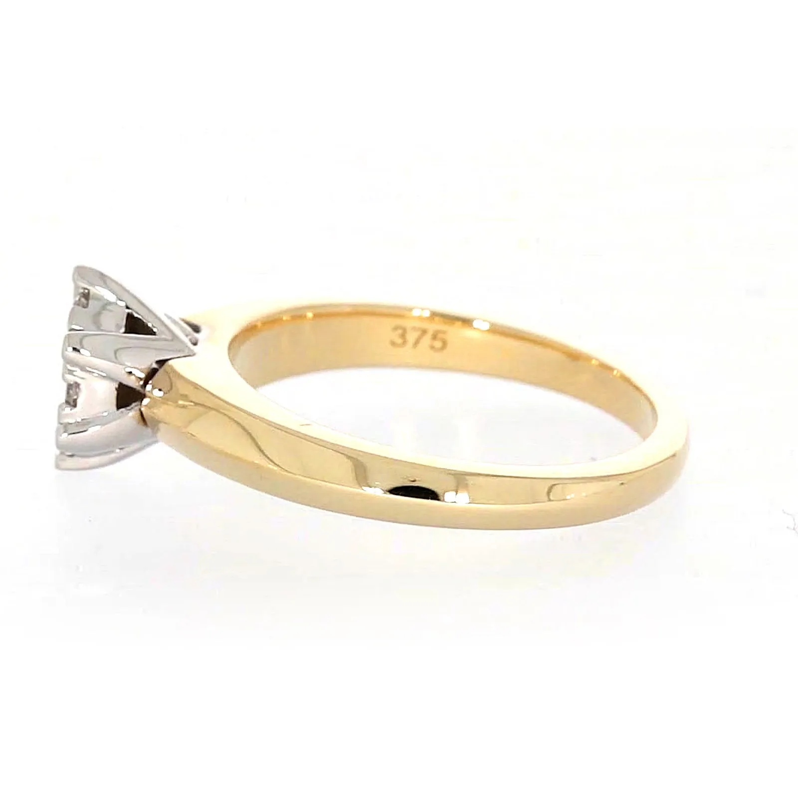 9ct Two Tone Gold Round Brilliant Cut with 0.50 Carat tw of Diamonds Ring