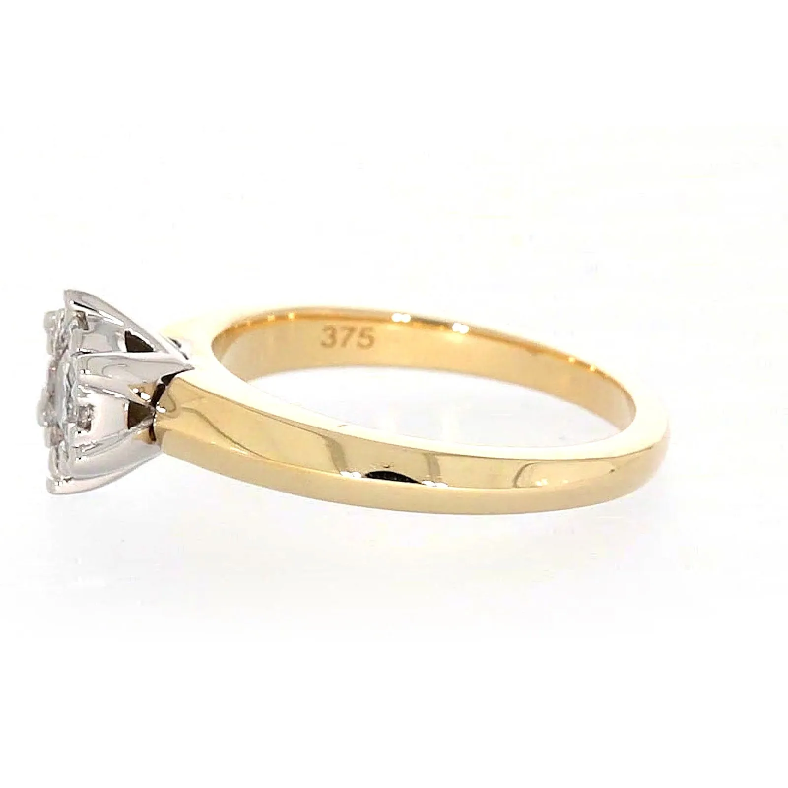 9ct Two Tone Gold Round Brilliant Cut with 0.50 Carat tw of Diamonds Ring