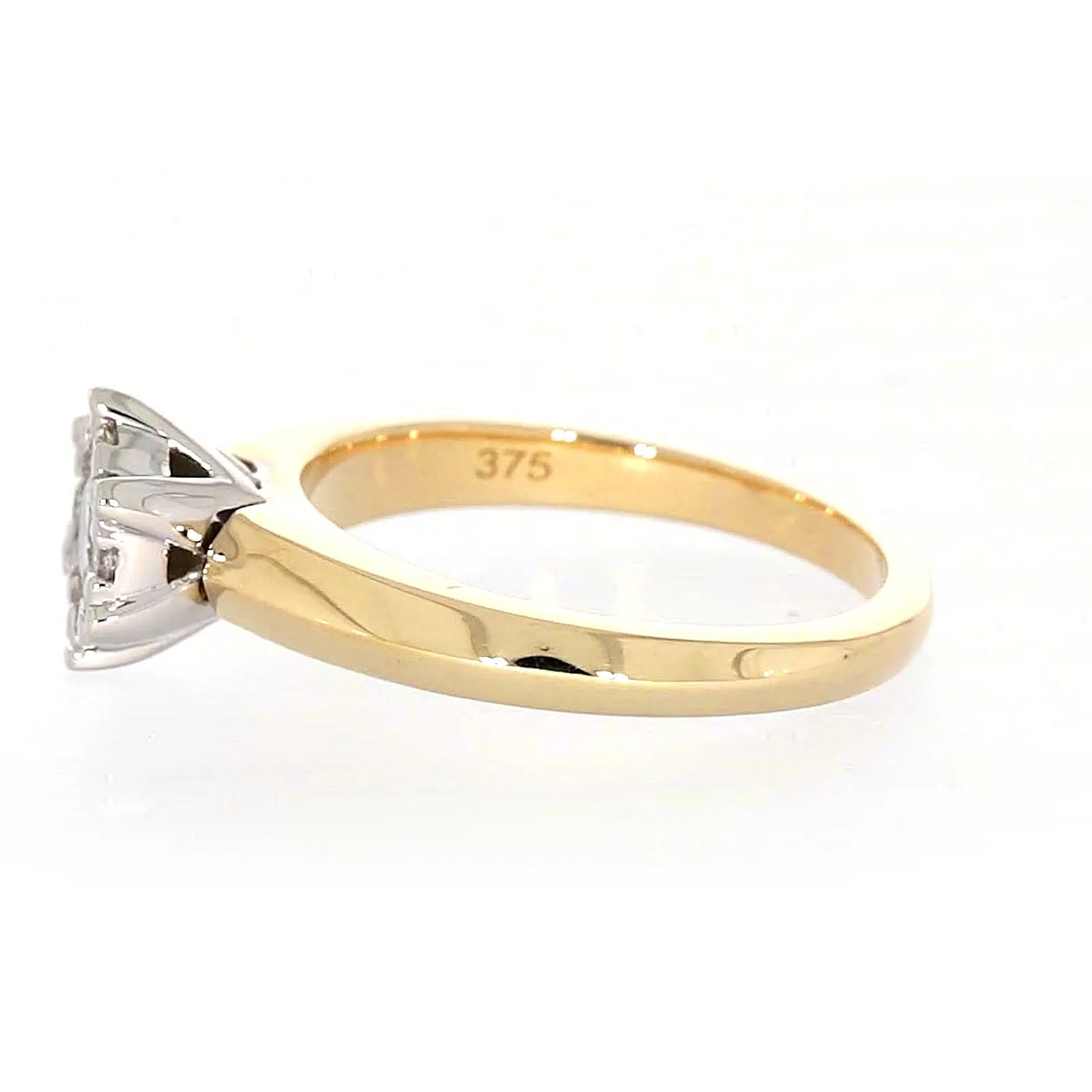 9ct Two Tone Gold Round Brilliant Cut with 0.50 Carat tw of Diamonds Ring