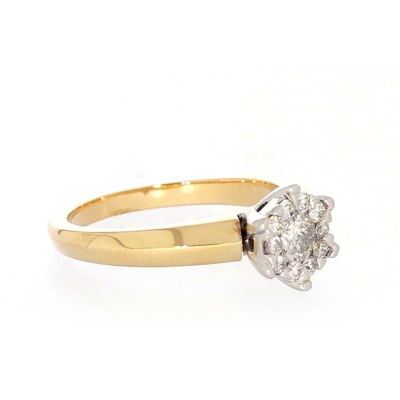 9ct Two Tone Gold Round Brilliant Cut with 0.50 Carat tw of Diamonds Ring