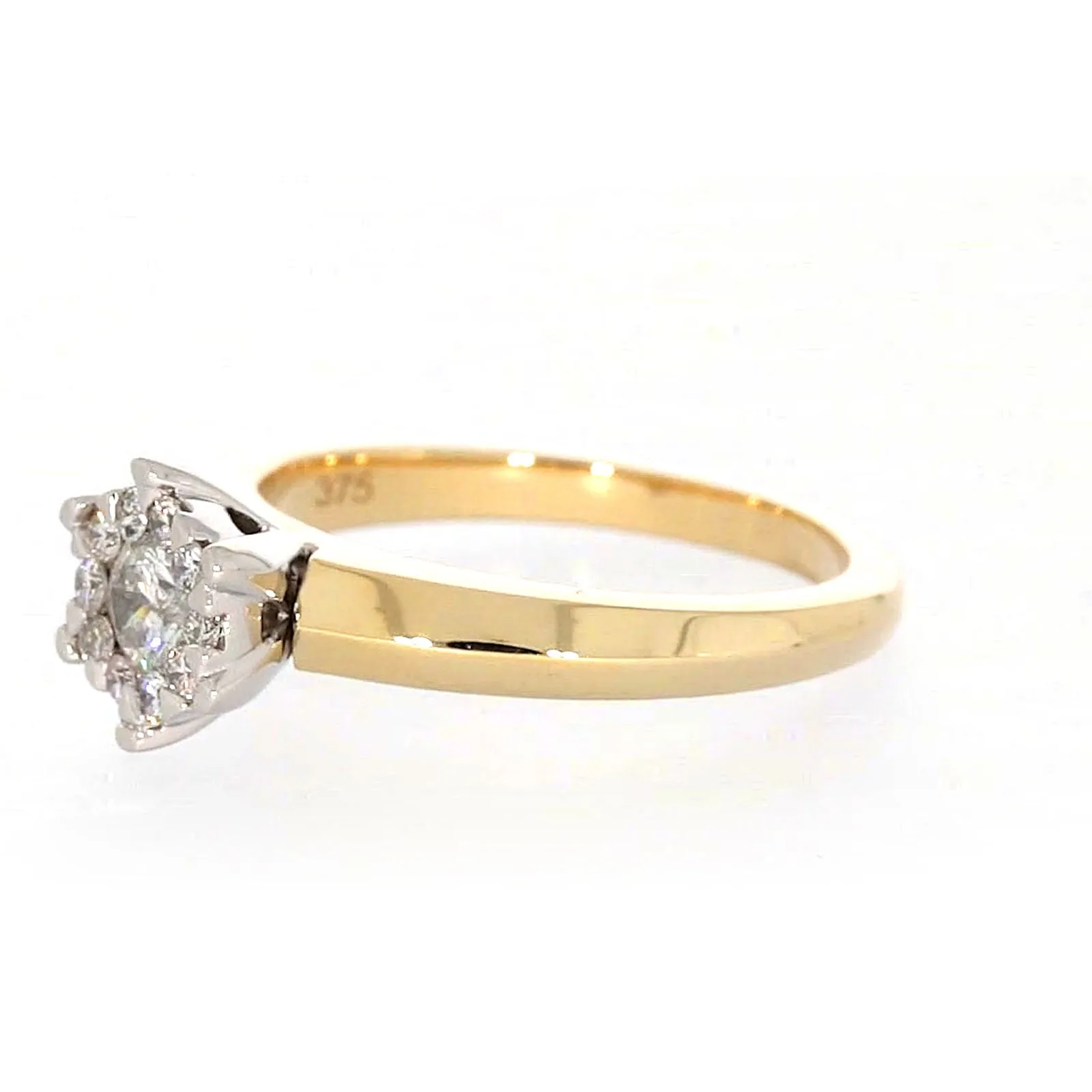 9ct Two Tone Gold Round Brilliant Cut with 0.50 Carat tw of Diamonds Ring