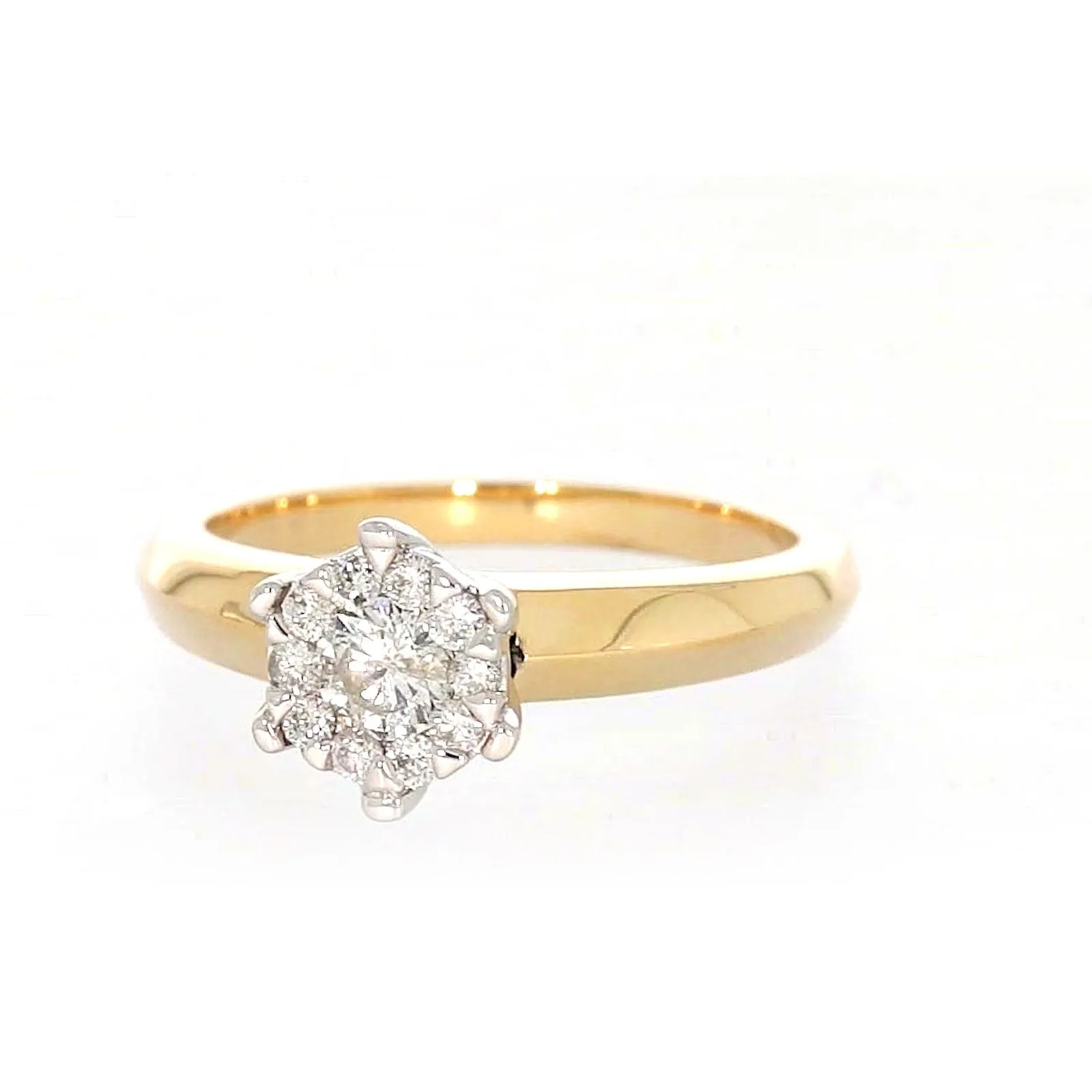 9ct Two Tone Gold Round Brilliant Cut with 0.50 Carat tw of Diamonds Ring