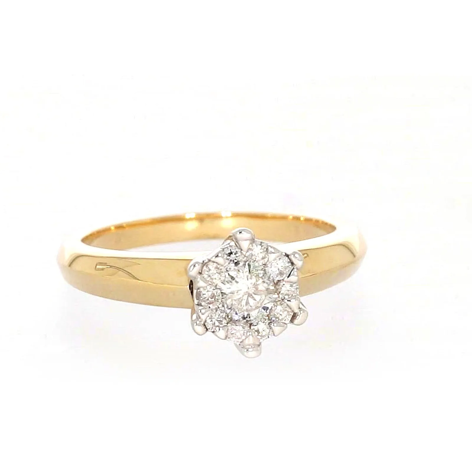 9ct Two Tone Gold Round Brilliant Cut with 0.50 Carat tw of Diamonds Ring