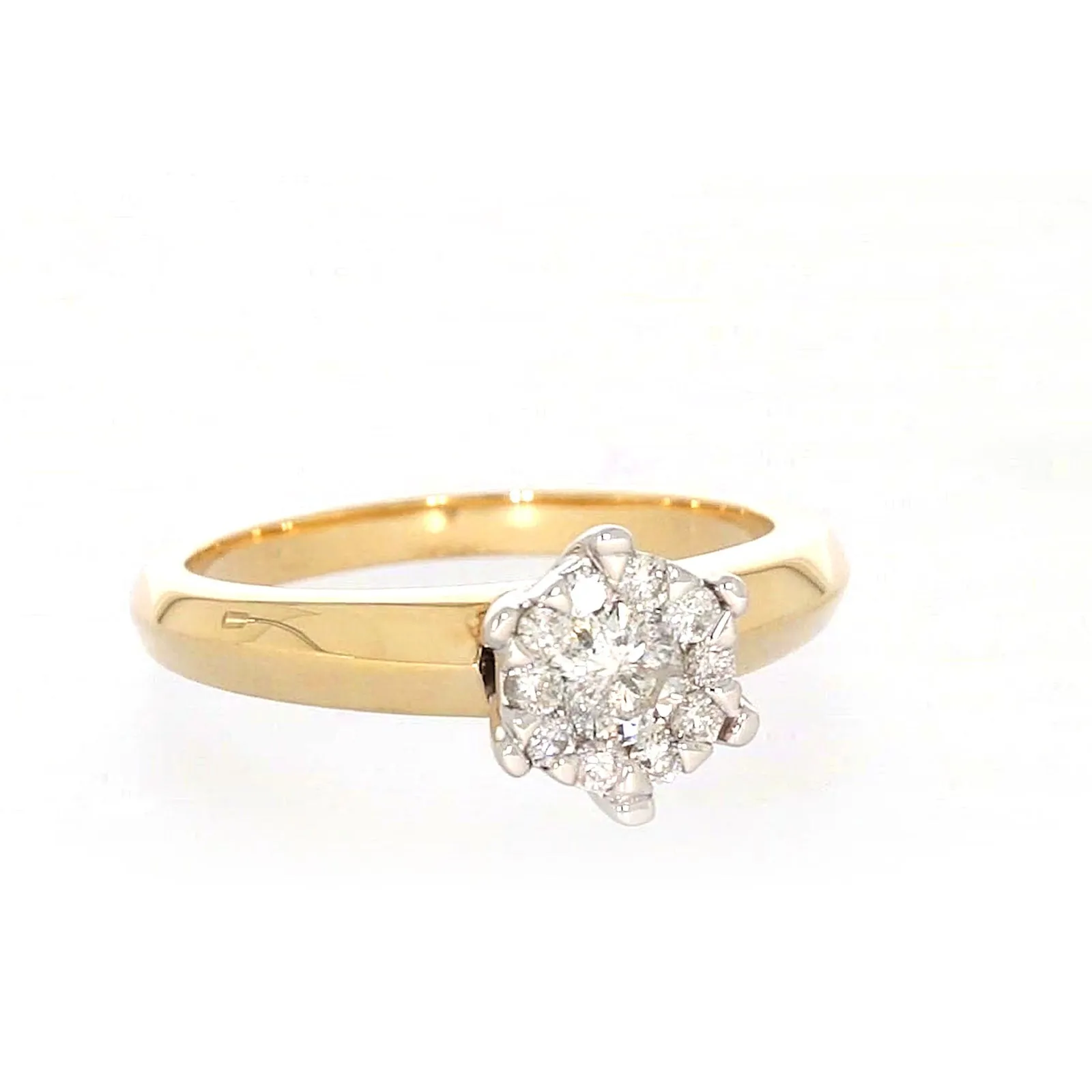 9ct Two Tone Gold Round Brilliant Cut with 0.50 Carat tw of Diamonds Ring