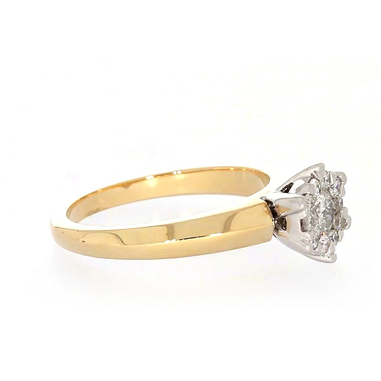 9ct Two Tone Gold Round Brilliant Cut with 0.50 Carat tw of Diamonds Ring