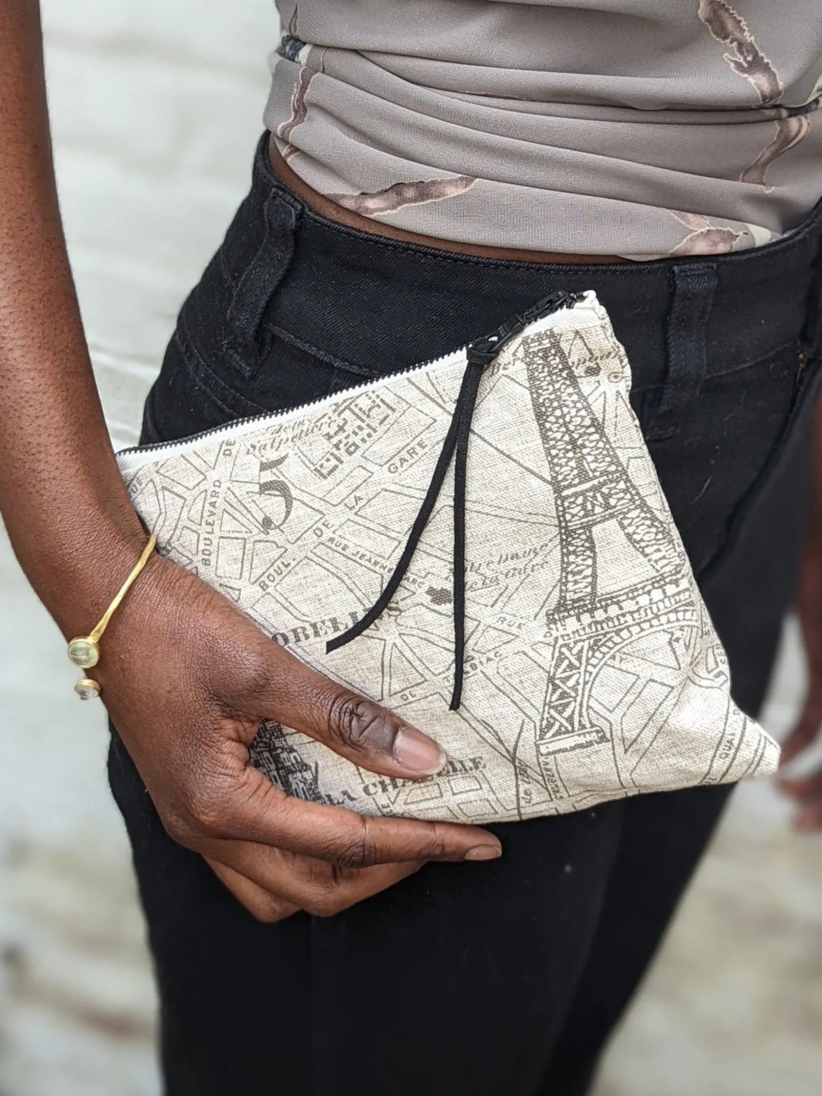 Ash & Rose Women's Paris Map Purse