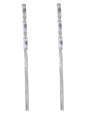 Baguette CZ Fringe Earrings