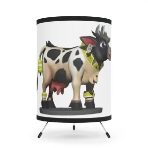 Black Cow Tripod Lamp with High-Res Printed Shade, US/CA plug