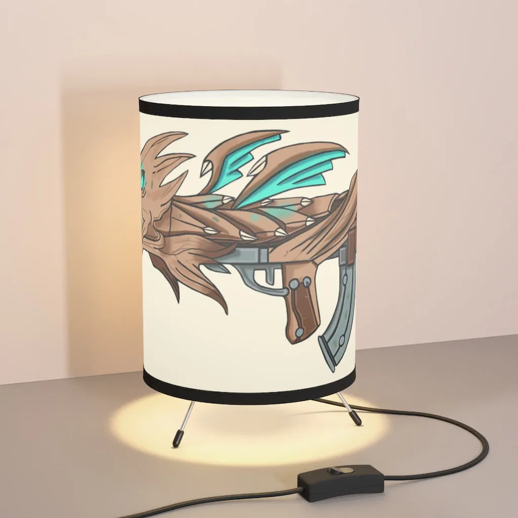 Blue Dragon Gun Tripod Lamp with High-Res Printed Shade, US\CA plug