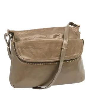 Bronze Leather Shoulder Bag with Adjustable Strap - Italian Crafted