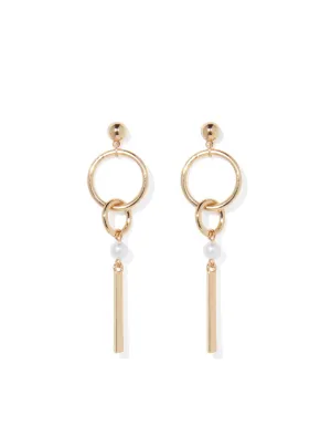 Brylee Hoop & Pearl Classic Drop Earrings