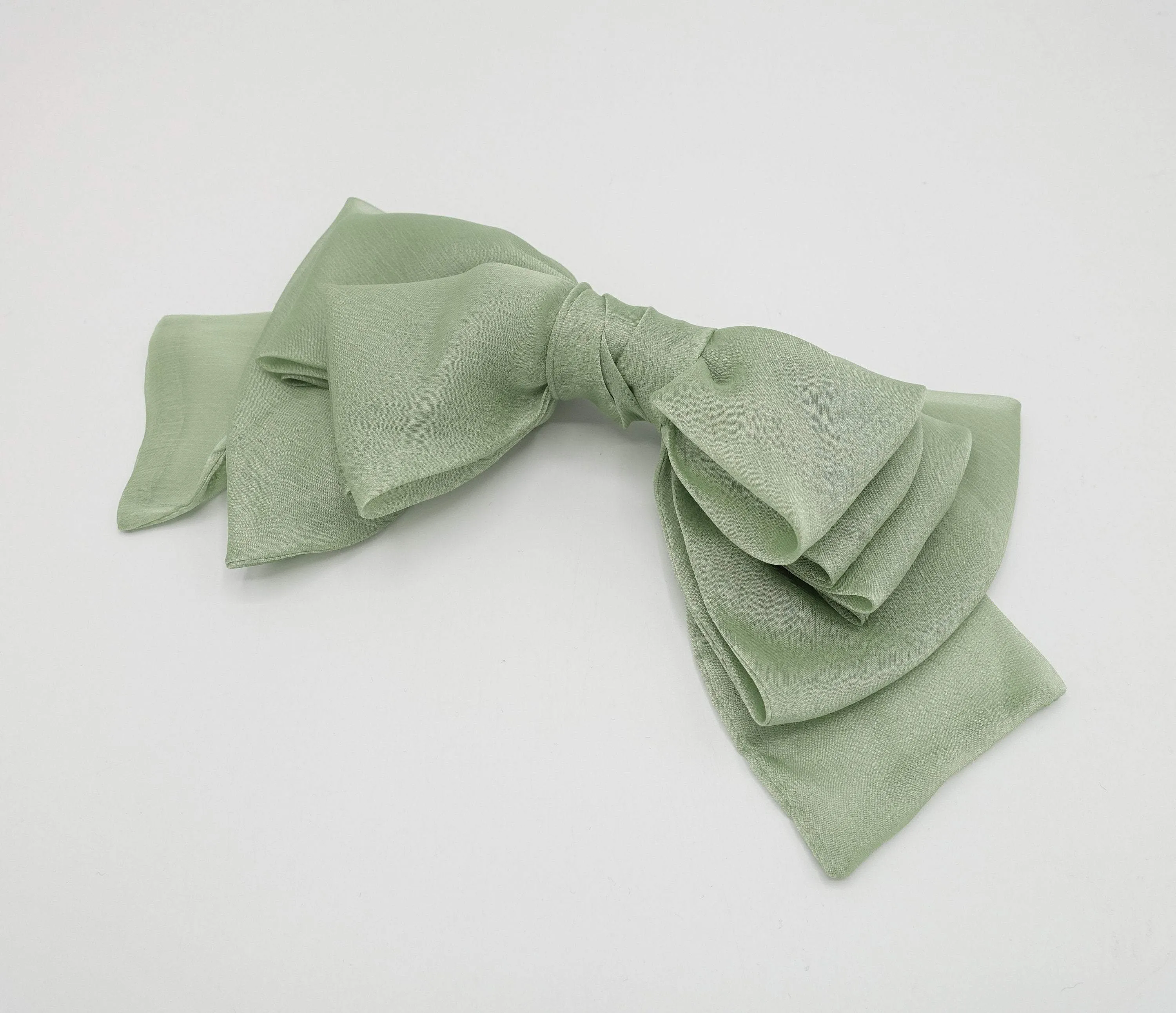 chiffon multi folded and stacked hair bow