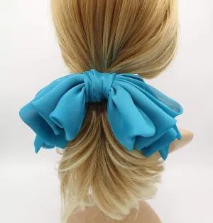 chiffon multi folded and stacked hair bow