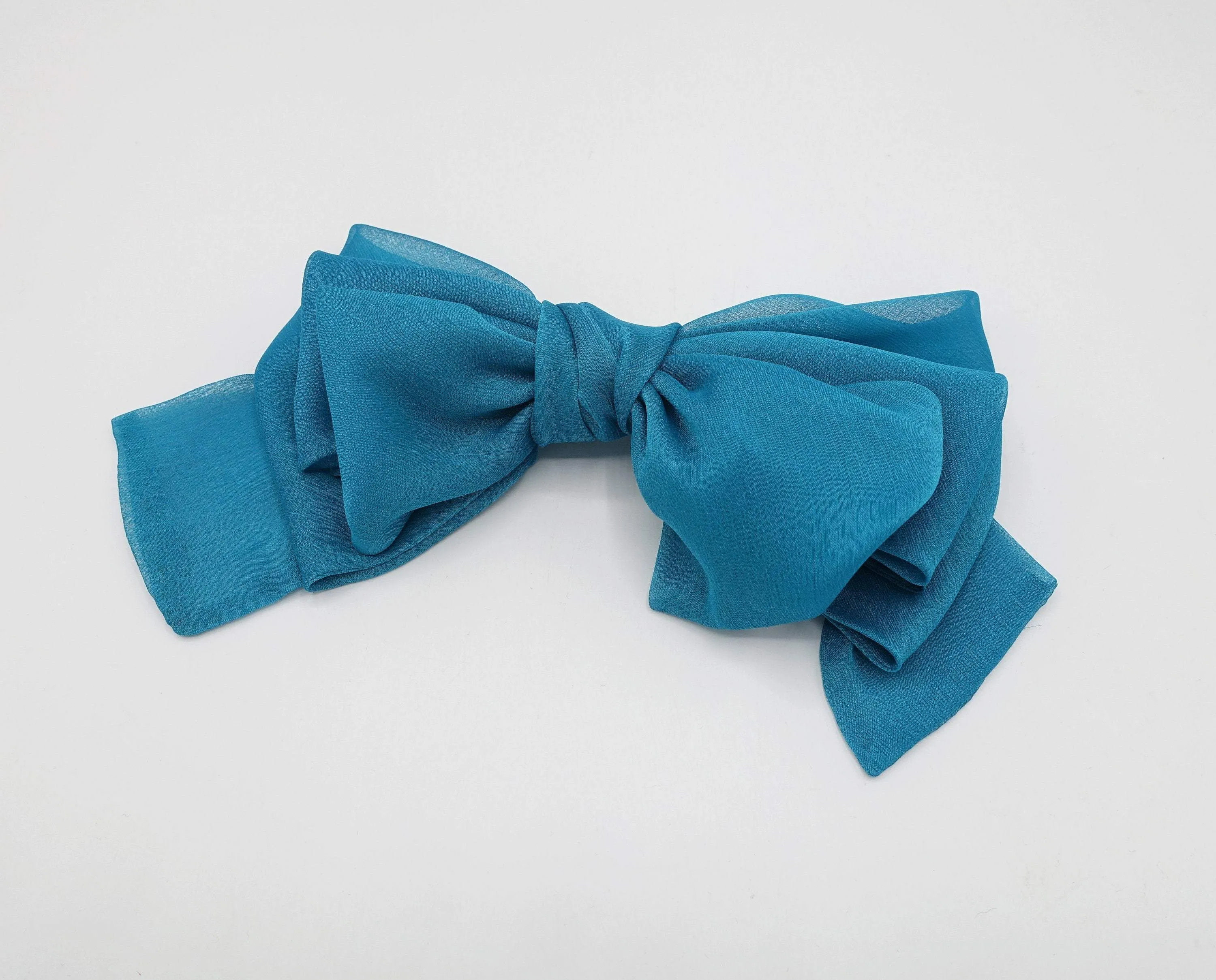 chiffon multi folded and stacked hair bow