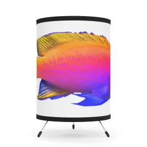 Colored Fish Tripod Lamp with High-Res Printed Shade, US/CA plug