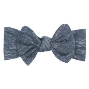 Denim Knit Headband Bow