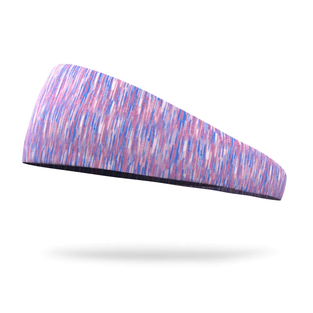 Fashion Mauve and Blue Static Organic Headband - 4" and 3" Tapered