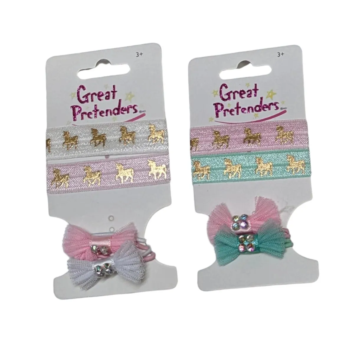 Great Pretenders Unicorn Hair Ties & Bows 4pk - Assorted