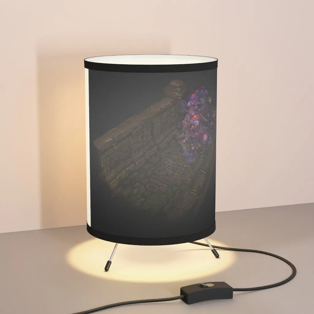 Hand-Painted Environment Art Tripod Lamp with High-Res Printed Shade, US/CA plug