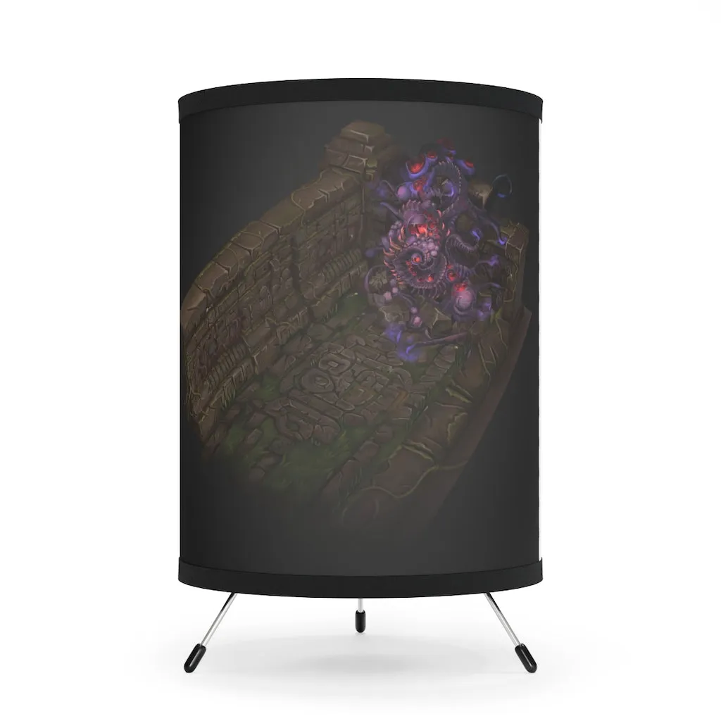 Hand-Painted Environment Art Tripod Lamp with High-Res Printed Shade, US/CA plug