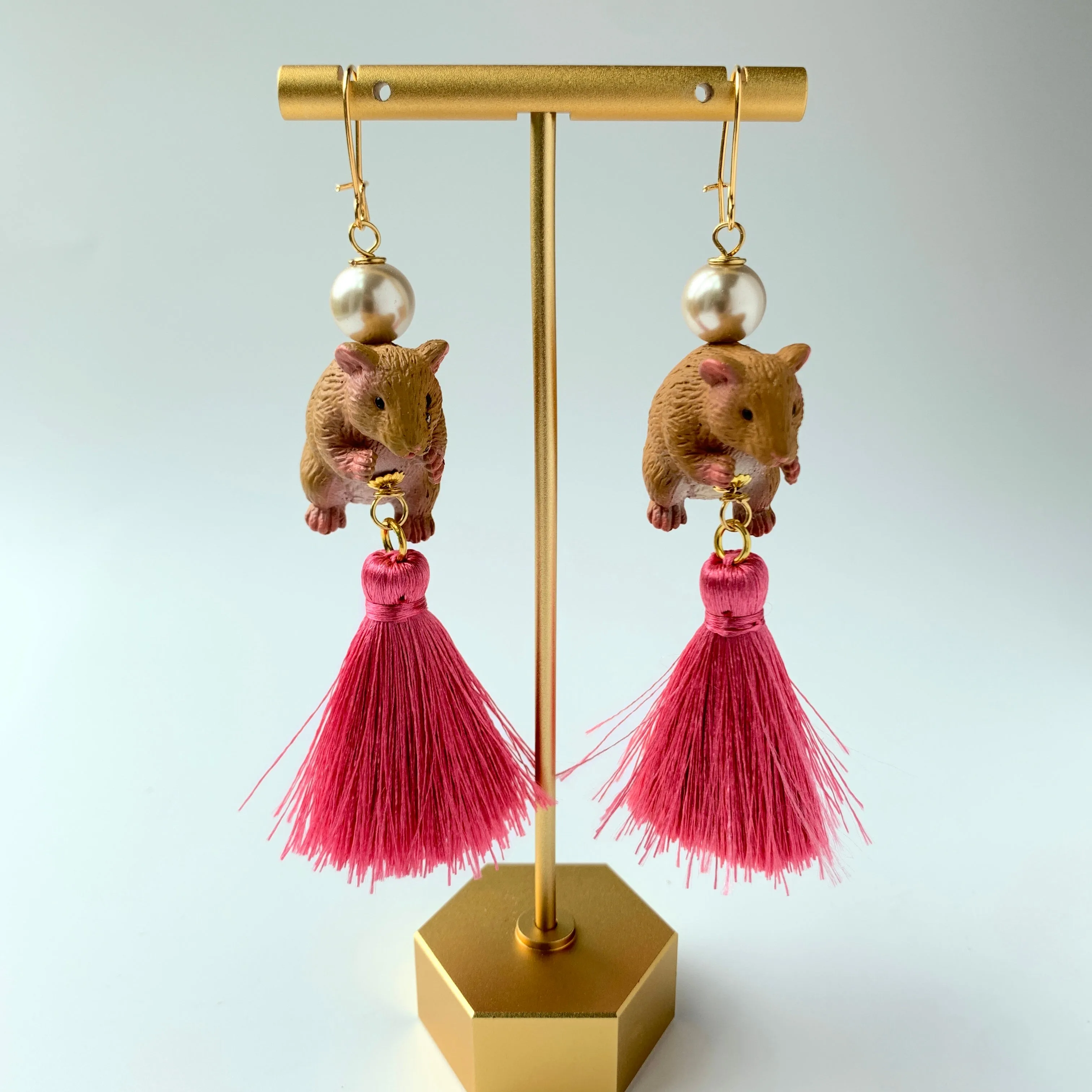 Harriet the Hamster Tassel Earrings