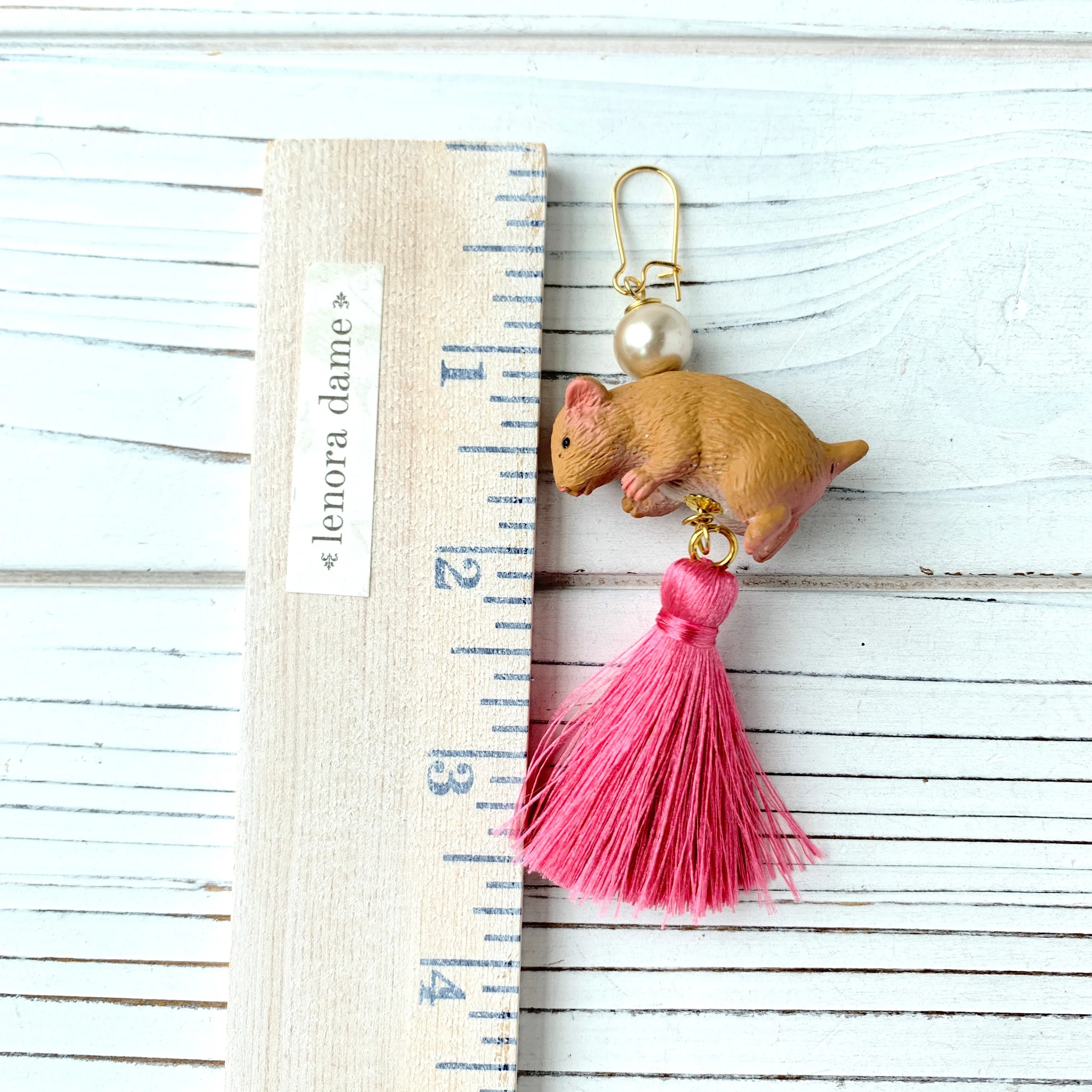 Harriet the Hamster Tassel Earrings