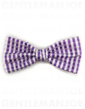 Lavender and White Gingham Bow Tie